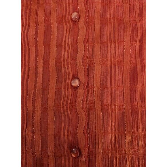 Nanette Lepore Striped Lurex Blouse In Saffron Sun M Button Down Nwt Top Career - Picture 10 of 10